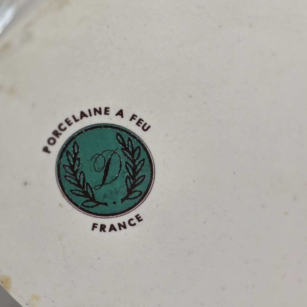 Vintage Porcelaine a Feu France Oval Casserole Dish with Lid Lemon Botanical - Picture 6 of 9